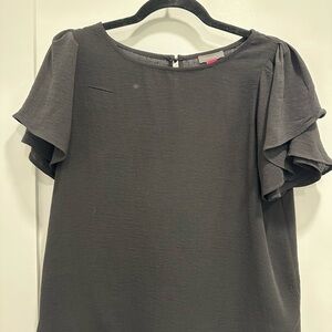 Vince Camuto Black Ruffle Sleeve Blouse